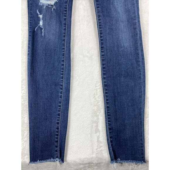 Just Blue Skinny Fit Distressed Raw Hem Style JB82246DK Size 7/28 - Picture 4 of 14